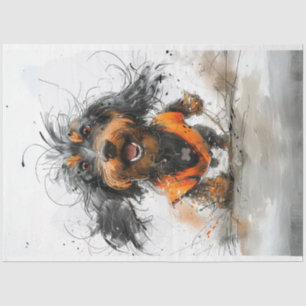 Papel De Seda Dachshund Inky the Dog Decoupage