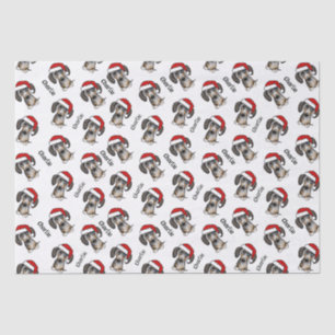 Papel De Seda Dachshund Manchado Natal Nome Personalizado Cão Fo