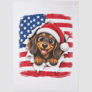 Papel De Seda Dachshund Natal Americano