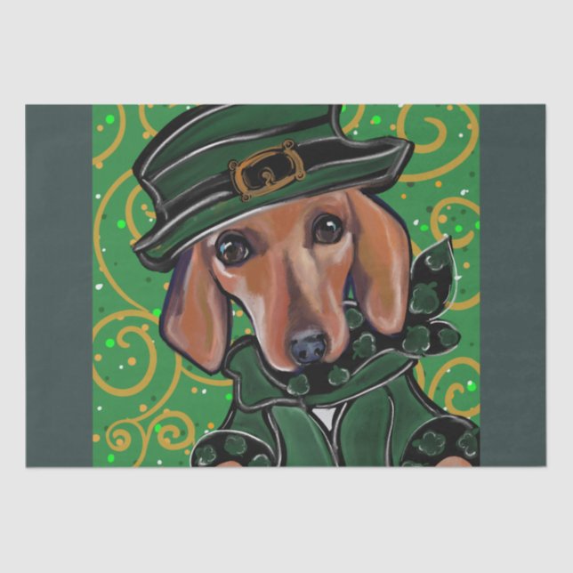 PAPEL DE SEDA DACHSHUND VERMELHO     (Frente )