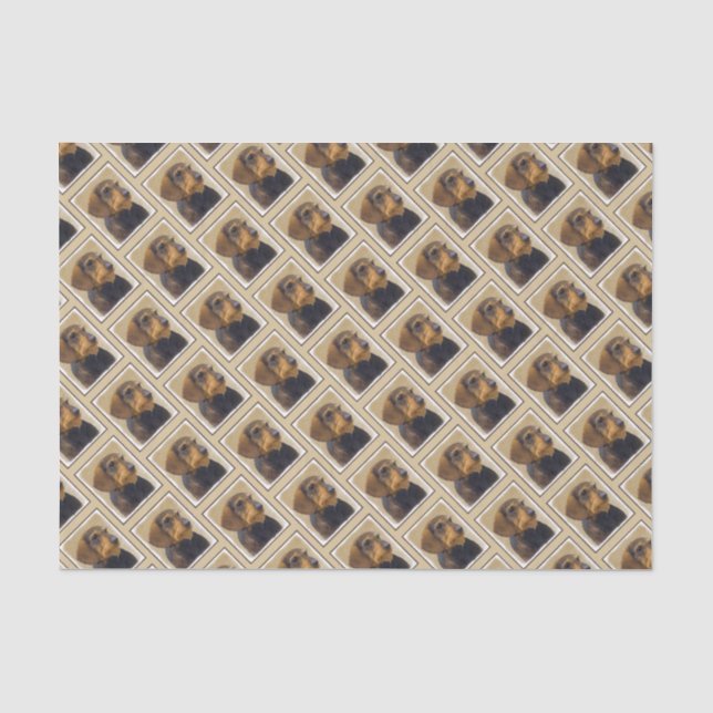 Papel De Seda Dachshund (Wirehaired) Pintura Original para Cacho (Frente )