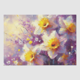 Papel De Seda Daffodil Descamação Amarelo Púrpura Floral