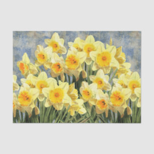 Papel De Seda Daffodils amarelos do primavera rústicos