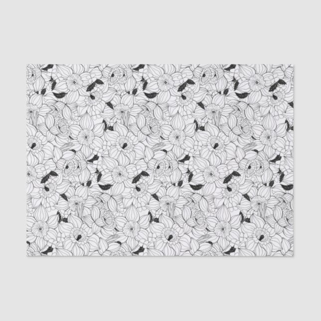 Papel De Seda Daffodils primavera floral (Frente )