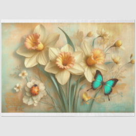 Papel De Seda Daffodils Springtime Borboletas Ladybug Decoupage