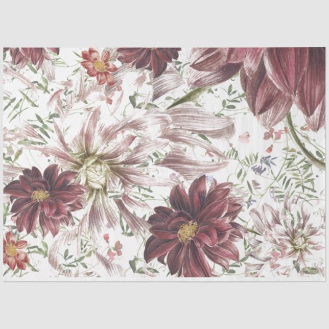 Papel De Seda Dahlia Garden Decoupage/Papel Tecido (Frente )