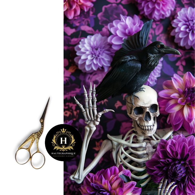 Papel De Seda Dahlia Roxa Descamação do Esqueleto Gótico (Criador carregado)