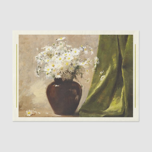 Papel De Seda Daisies em um vaso, Paul Fisher Decoupage (Frente )