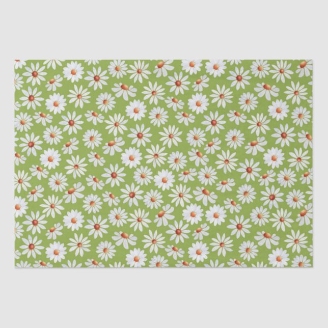 Papel De Seda Daisy Filed Watercolor Primavera Summer (Frente )