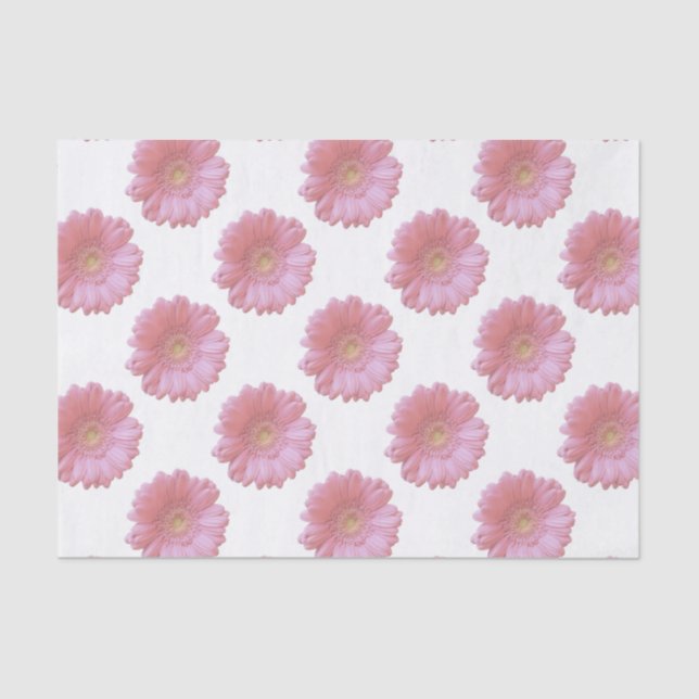 Papel De Seda Daisy gerbera rosa pálido (Frente )