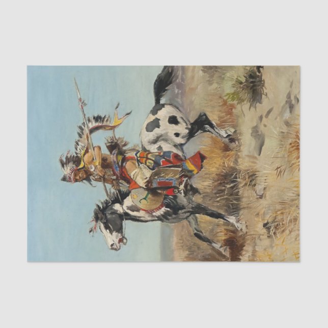 Papel De Seda "Dakota Chefe" por Charles M Russell (Frente )