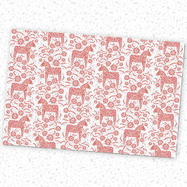 Papel De Seda Dala Horse Red e White Suecos