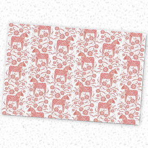 Papel De Seda Dala Horse Red e White Suecos