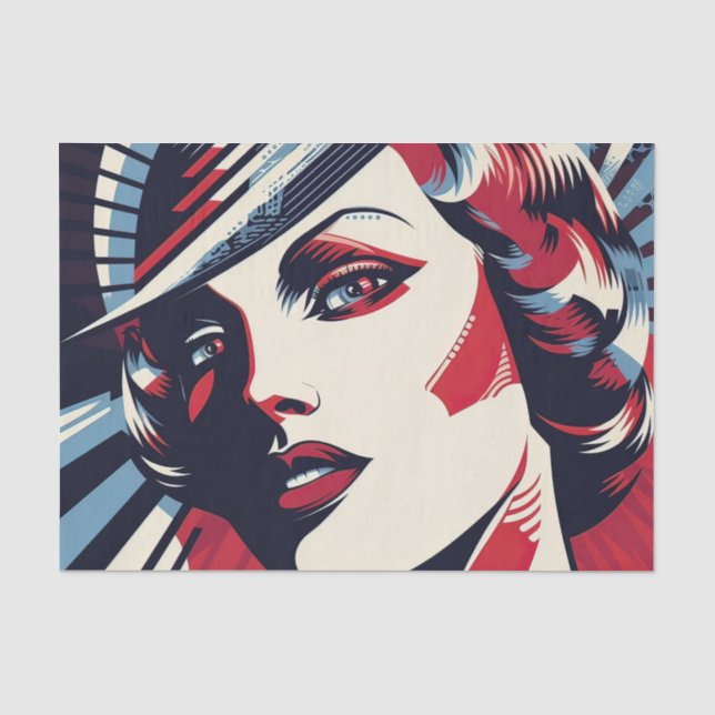 Papel De Seda Dama de deco de arte elegante (Frente )