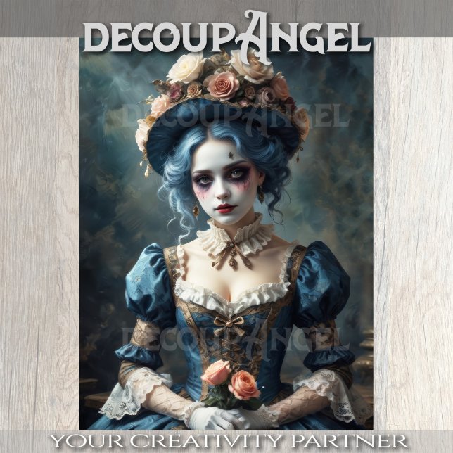 Papel De Seda Dama na Fumeira com Flores - Desligar - (Criador carregado)