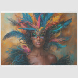 Papel De Seda Dama Negra de Mardi Gras