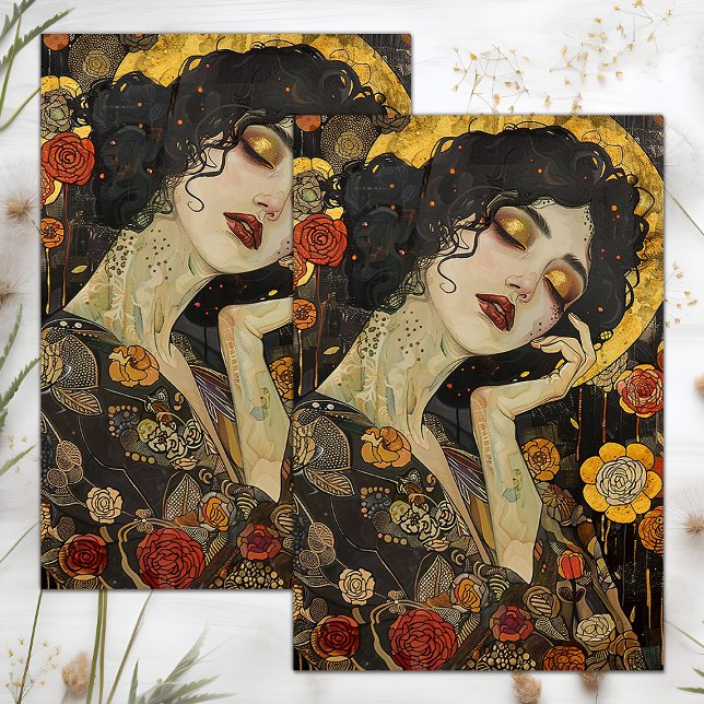 PAPEL DE SEDA DAMA VINTAGE VITORIANA DÉCOUPAGE (VICTORIAN VINTAGE LADY DECOUPAGE TISSUE PAPER)