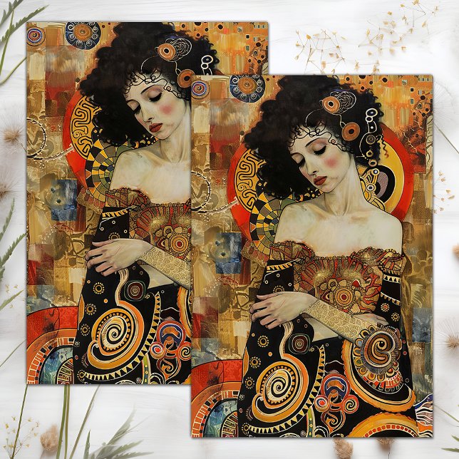 PAPEL DE SEDA DAMA VINTAGE VITORIANA DÉCOUPAGE (VICTORIAN VINTAGE LADY DECOUPAGE TISSUE PAPER)