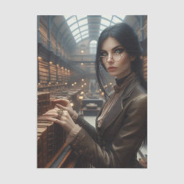 Papel De Seda Dama Vitoriana da Biblioteca Steampunk