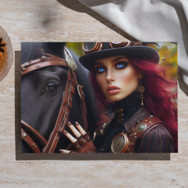 Papel De Seda Dama Vitoriana Steampunk Cavaleira Escura Decoupag