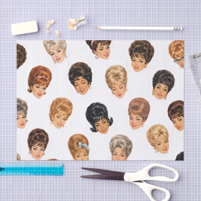 Papel De Seda Damas Bouffant dos anos 60 (Arte )