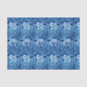 Papel De Seda Damasco, azul-céu e branco Jacobean da flor