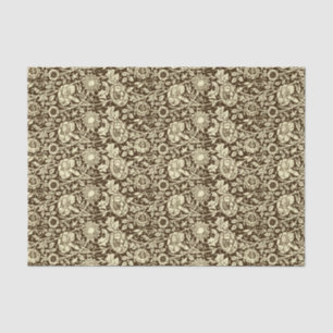 Papel De Seda Damasco, Brown e creme do cravo de Nouveau da arte