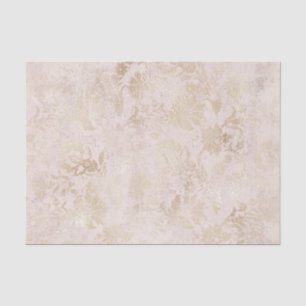 Papel De Seda Damasco de Blush e Dourado Vintage