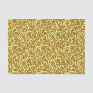 Papel De Seda Damasco do cardo de William Morris, ouro da