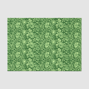 Papel De Seda Damasco do cravo de Nouveau da arte, Forest Green