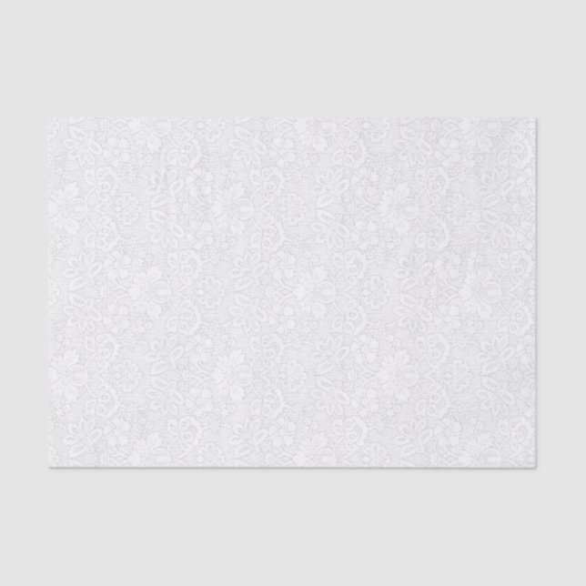 Papel De Seda Damasco floral branco bonito (Frente )