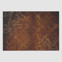 Papel De Seda Damasco Floral Vintage Ouro Grunge