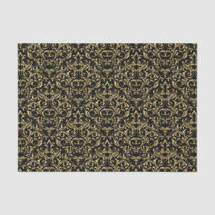 Papel De Seda Damasco preto e Dourado do estilo elegante