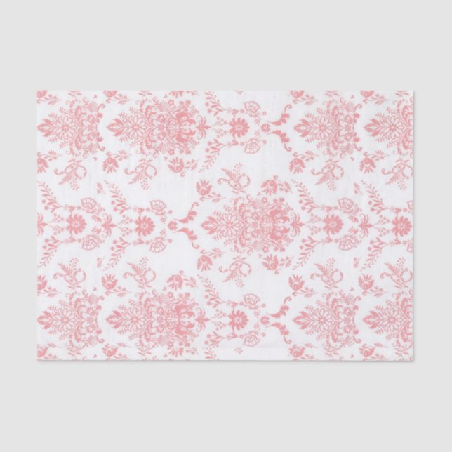 Papel De Seda Damasco Rosa (Frente )