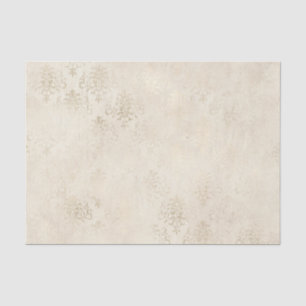 Papel De Seda Damasco Vintage Branco e Marfim