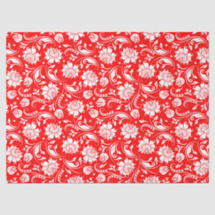 Papel De Seda Damascos florais brancos elegantes sobre o fundo