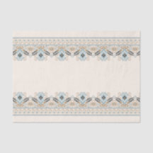 Damask Ikat Embroiderme Boho Light Blue Decoupage