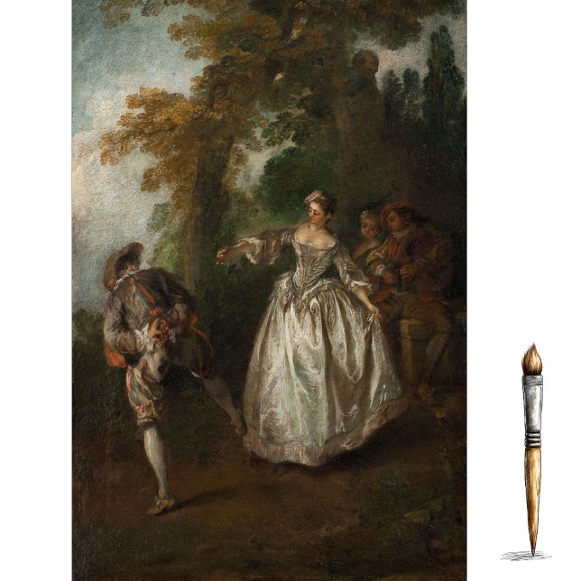 Papel De Seda Dança a céu aberto por Nicolas Lancret (Criador carregado)