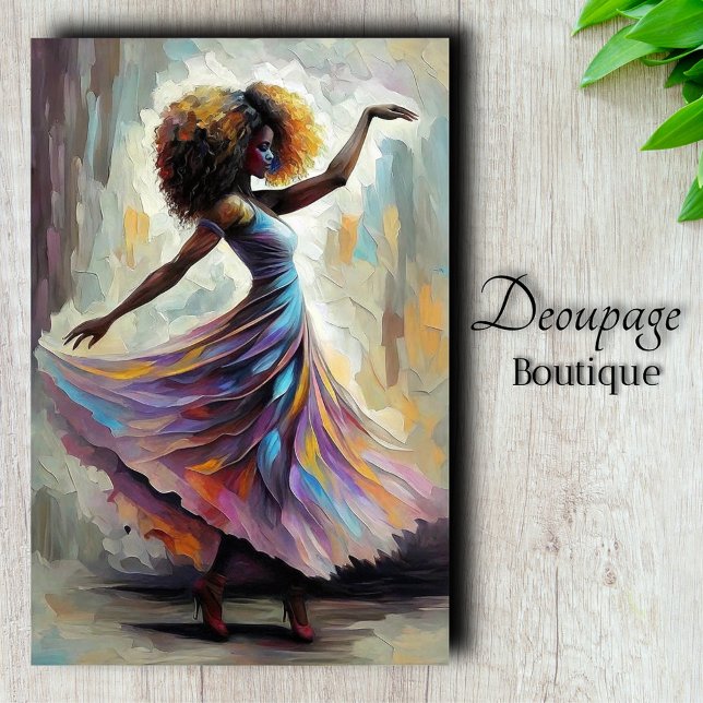 Papel De Seda Dança Arco-íris Espírito Alegre em Movimento Decou (Rainbow Dance - Joyful Spirit in Motion Decoupage Tissue Paper)