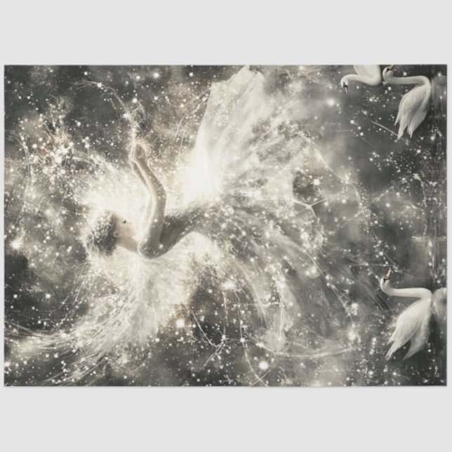 Papel De Seda Dança Luminosa de Ballerina Decoupage Magicamente (Frente )