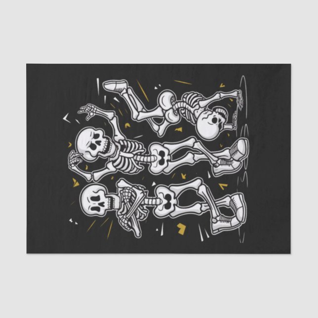 Papel De Seda Dançando esqueletos dança desafio Halloween (Frente )