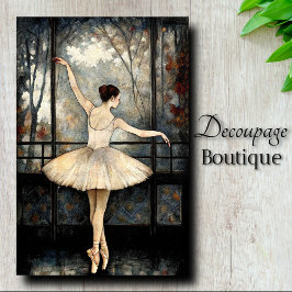 Papel De Seda Dançante Janela Ballerina Descaptação de Vintagem