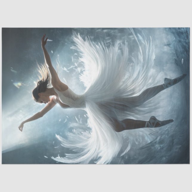 Papel De Seda Dançarina de Balé Whimsical em Branco (Frente )