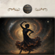 Dançarino Cósmico Silhueta de Galáxia Decoupagem