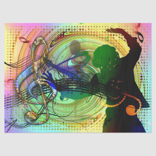 Papel De Seda Dance Music Dancer Decoupage (Frente )
