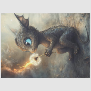 Papel De Seda Dandelion de Criatura de Dragão Minúsculo com Diss