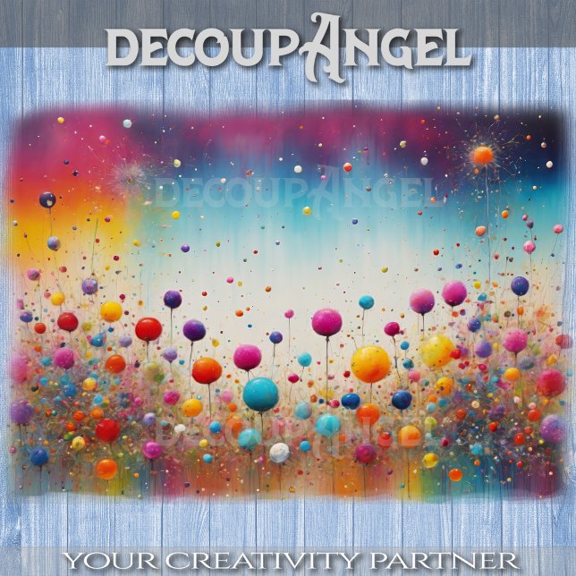 Papel De Seda Dandelion Puffball Colorido - Decoupage - (Criador carregado)