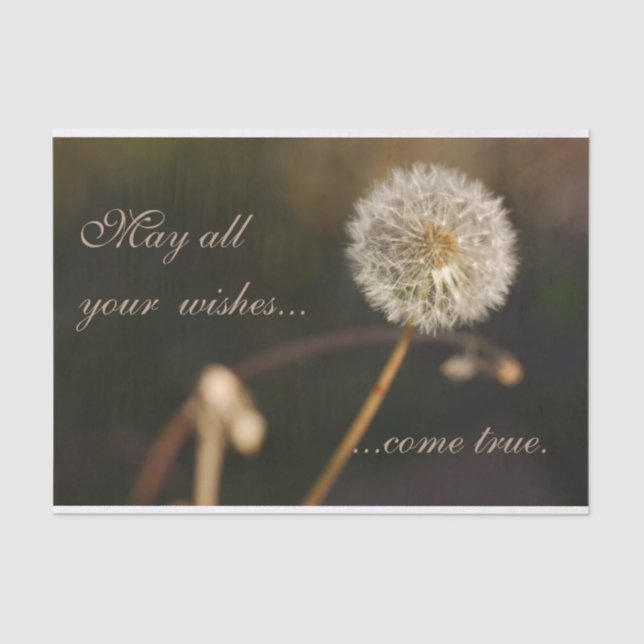 Papel De Seda Dandelion Seed Head em tons castanhos (Frente )