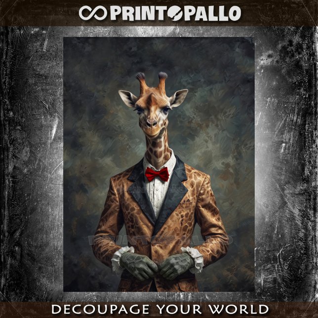 Papel De Seda Dandy victorian vestida girafa com arco (Criador carregado)