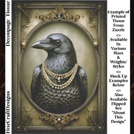 Papel De Seda Dark Academia Regal Raven & Pearls ET1L Decoupagem